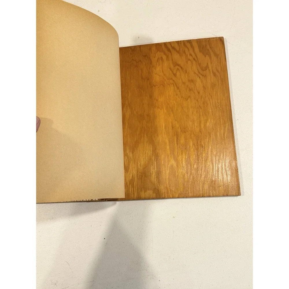 VTG Handmade Wooden & Hammered Copper Relief Floral Memory Scrapbook Book